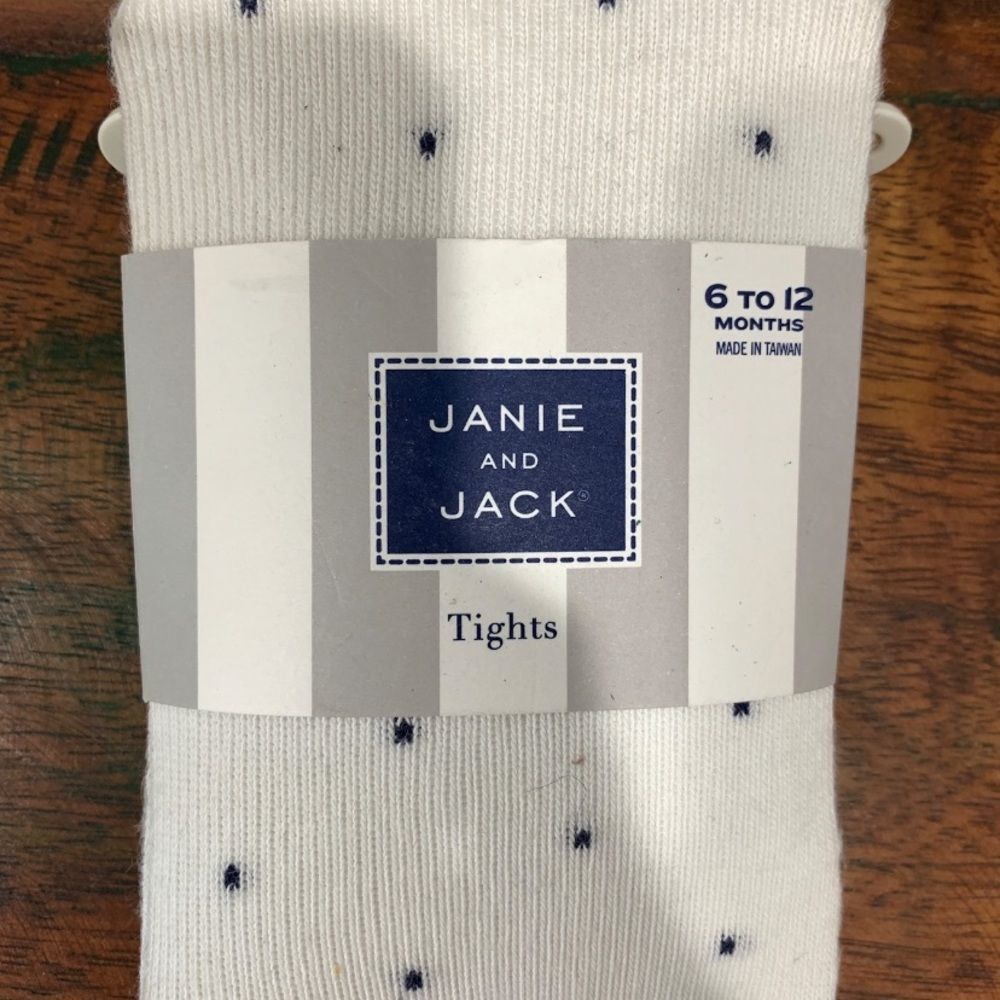 Janie and jack white tights 6-12m